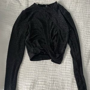 Silver sequined long sleeve shirt